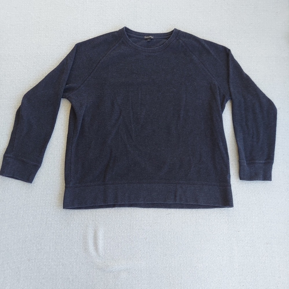 Banana‎ Republic Sweatshirt Mens XL Gray Crewneck Raglan Sleeve Fleece Pullover